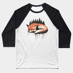 Vintage Sleeping Fox Baseball T-Shirt